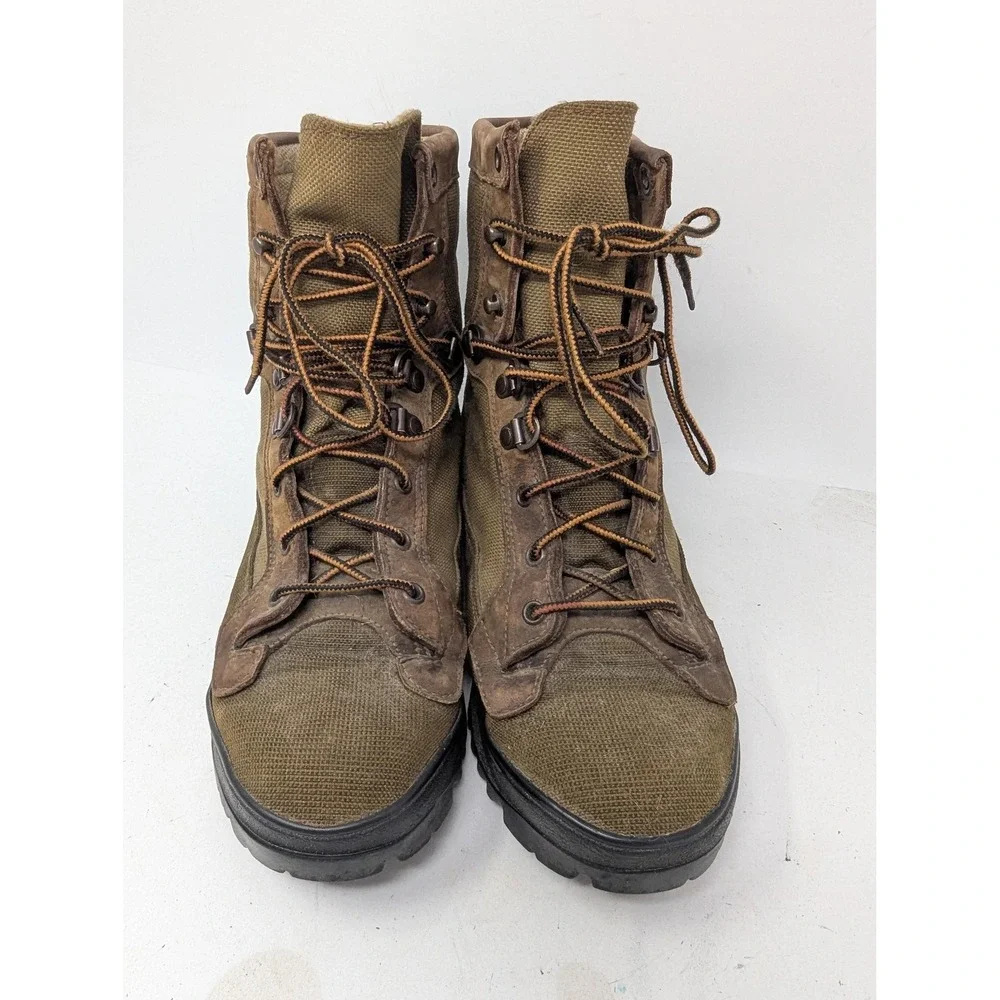 Vintage Danner Boots Mens Size 9 Green Nylon Combat Hiking Vibram Made USA 90s
